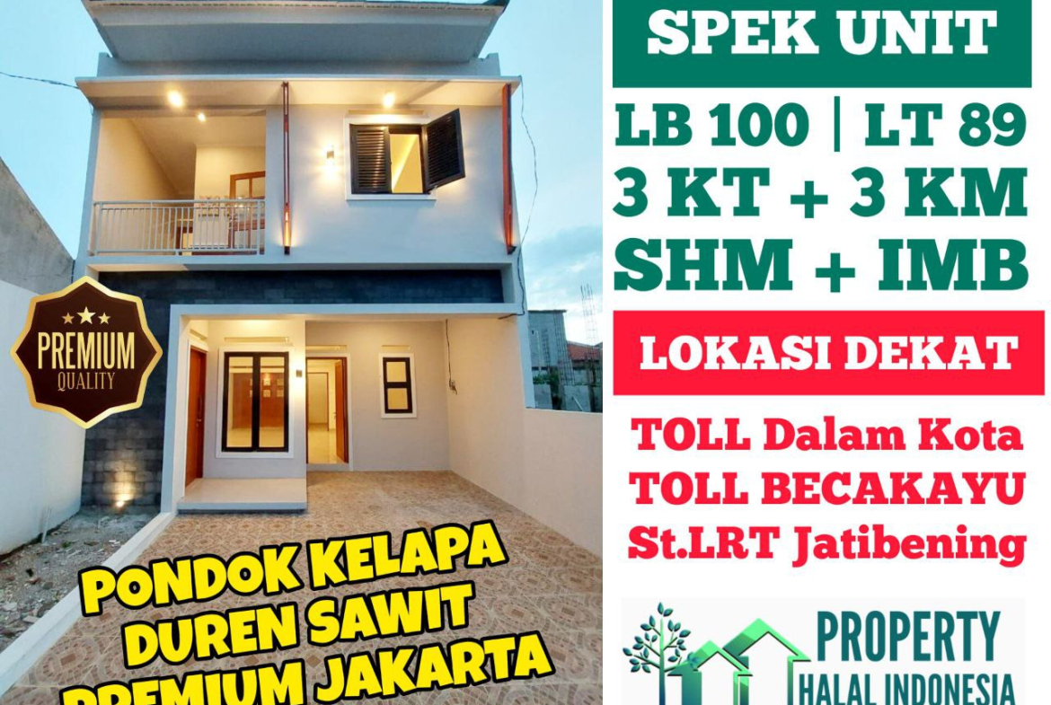 Jual Rumah Siap Huni Ready Stock - Unit Indent Desain Modern & Custom Desain – SHM IMB Pecah – KPR Developer & KPR Bank Syariah Indonesia Tanpa Riba – Area Jakarta Bogor Depok Tangerang Tangsel Bekasi Bandung – Property Halal Indonesia – WA 081586669764