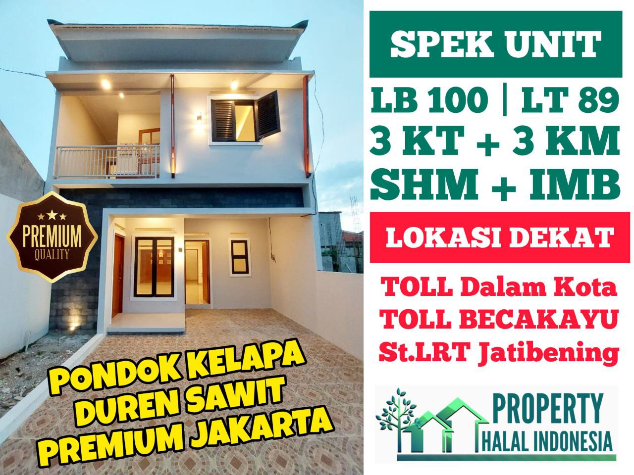 Jual Rumah Siap Huni Ready Stock - Unit Indent Desain Modern & Custom Desain – SHM IMB Pecah – KPR Developer & KPR Bank Syariah Indonesia Tanpa Riba – Area Jakarta Bogor Depok Tangerang Tangsel Bekasi Bandung – Property Halal Indonesia – WA 081586669764