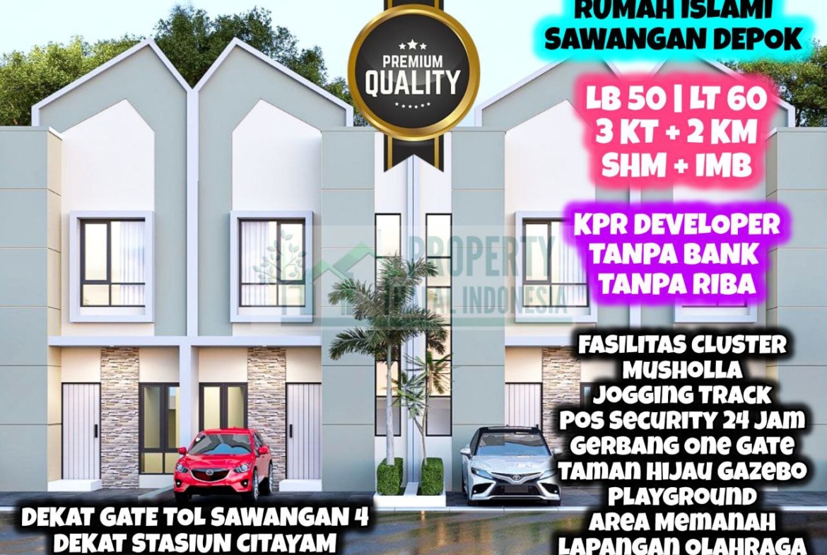 Jual Rumah Modern Murah Islami Pasir Putih Sawangan Depok - KPR Developer Flat Tanpa Riba Tanpa Bank Tanpa BI Checking - Khusus Muslim - Hubungi Segera Property Halal Indonesia - WA 081586669764