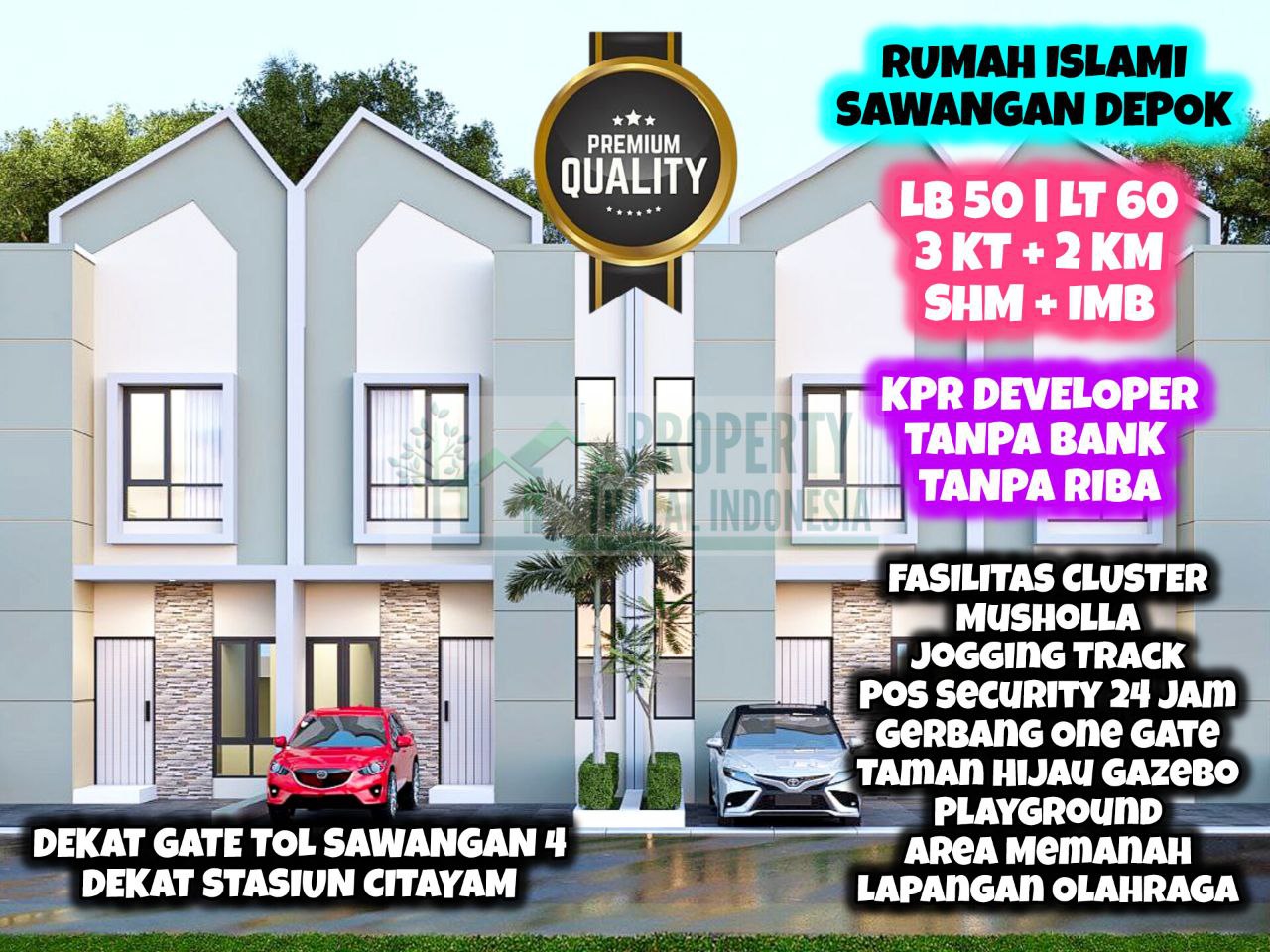 Jual Rumah Modern Murah Islami Pasir Putih Sawangan Depok - KPR Developer Flat Tanpa Riba Tanpa Bank Tanpa BI Checking - Khusus Muslim - Hubungi Segera Property Halal Indonesia - WA 081586669764
