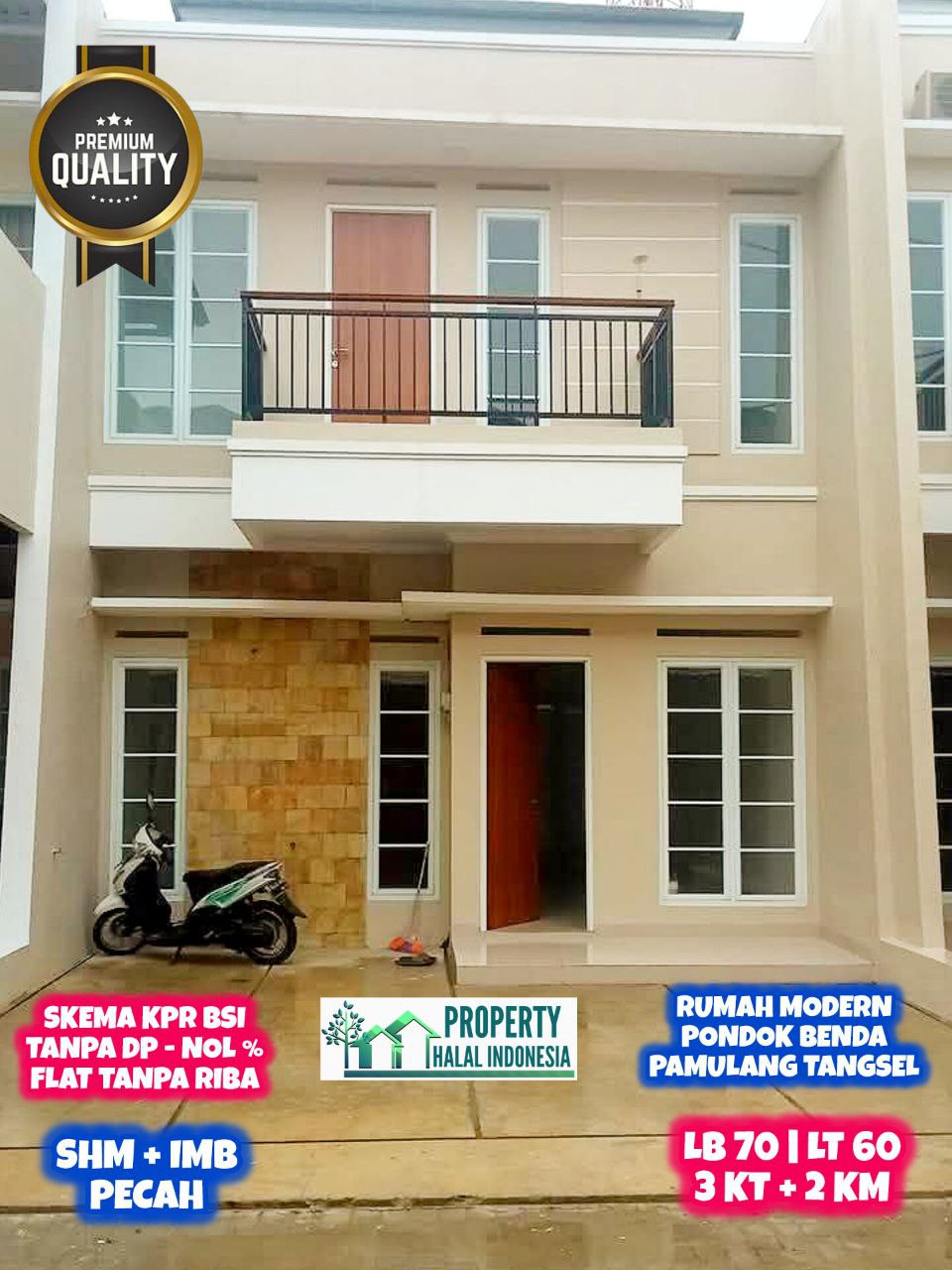 Jual Rumah Modern Pondok Benda Pamulang Dekat Walkot Tangsel - Unit Ready Stock Siap Huni - KPR BSI Tanpa DP Flat Tanpa Riba - SHM IMB Pecah - Hubungi Property Halal Indonesia - WA 081586669764