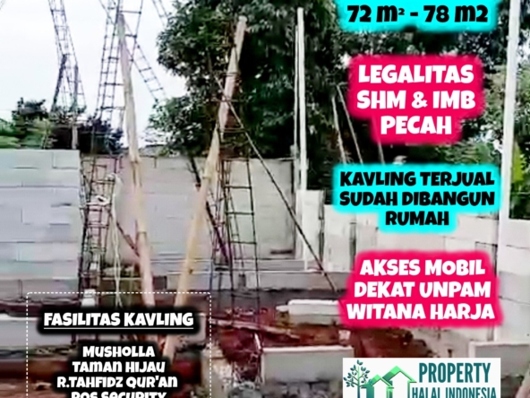Jual Kavling Cluster Witanaharja Pamulang Tangsel - Siap Bangun Rumah Surat SHM Pecah - Akses Jalan Mobil Pos Security 24 Jam One Gate System - Hubungi Property Halal Indonesia - WA 081586669764