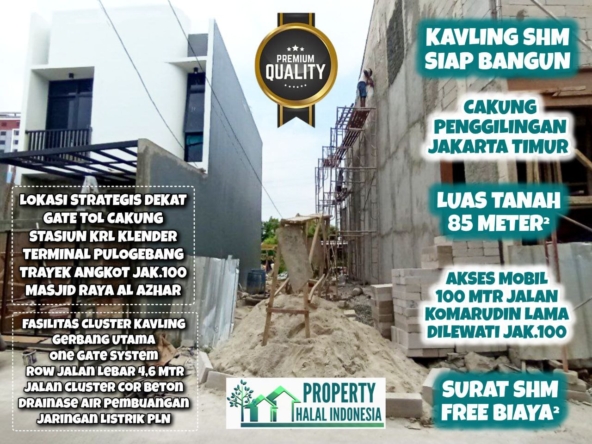Jual Kavling SHM Penggilingan Cakung Jaktim Dekat Kantor Walikota Jakarta Timur - Akses Jalan Dua Mobil - 100 Meter Trayek Angkot Jak 100 - Hubungi Segera Property Halal Indonesia - WA 081586669764