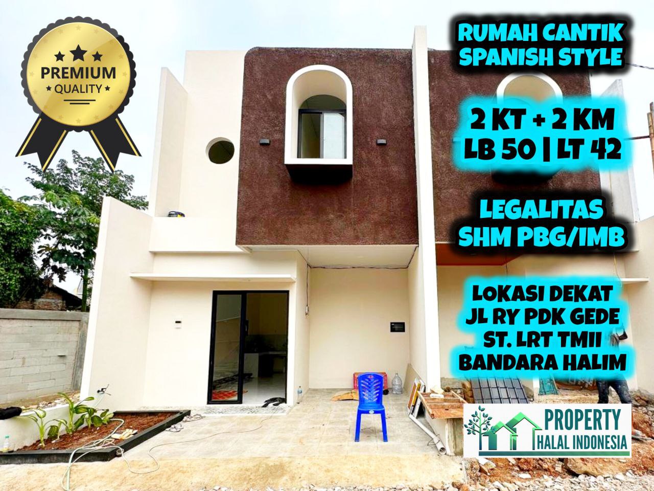 Jual Rumah Modern Pondokgede Jakarta Timur - Rumah Siap Huni Desain Spanish Style Modern Lubang Buaya - Dekat LRT TMII - Dekat Bandara Halim Perdana Kusuma - Info Detail Hubungi Property Halal Indonesia - WA or Call 081586669764