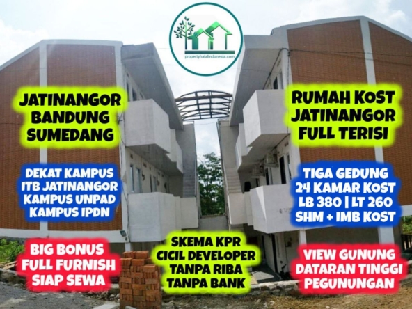 Jual Rumah Kost ITB UNPAD Jatinangor - Kamar Kost Sudah Terisi Sewa - 24 Kamar Full Furnish Lengkap - Akses Jalan Mobil - Surat SHM IMB Kost - Hubungi Property Halal Indonesia - WA 081586669764